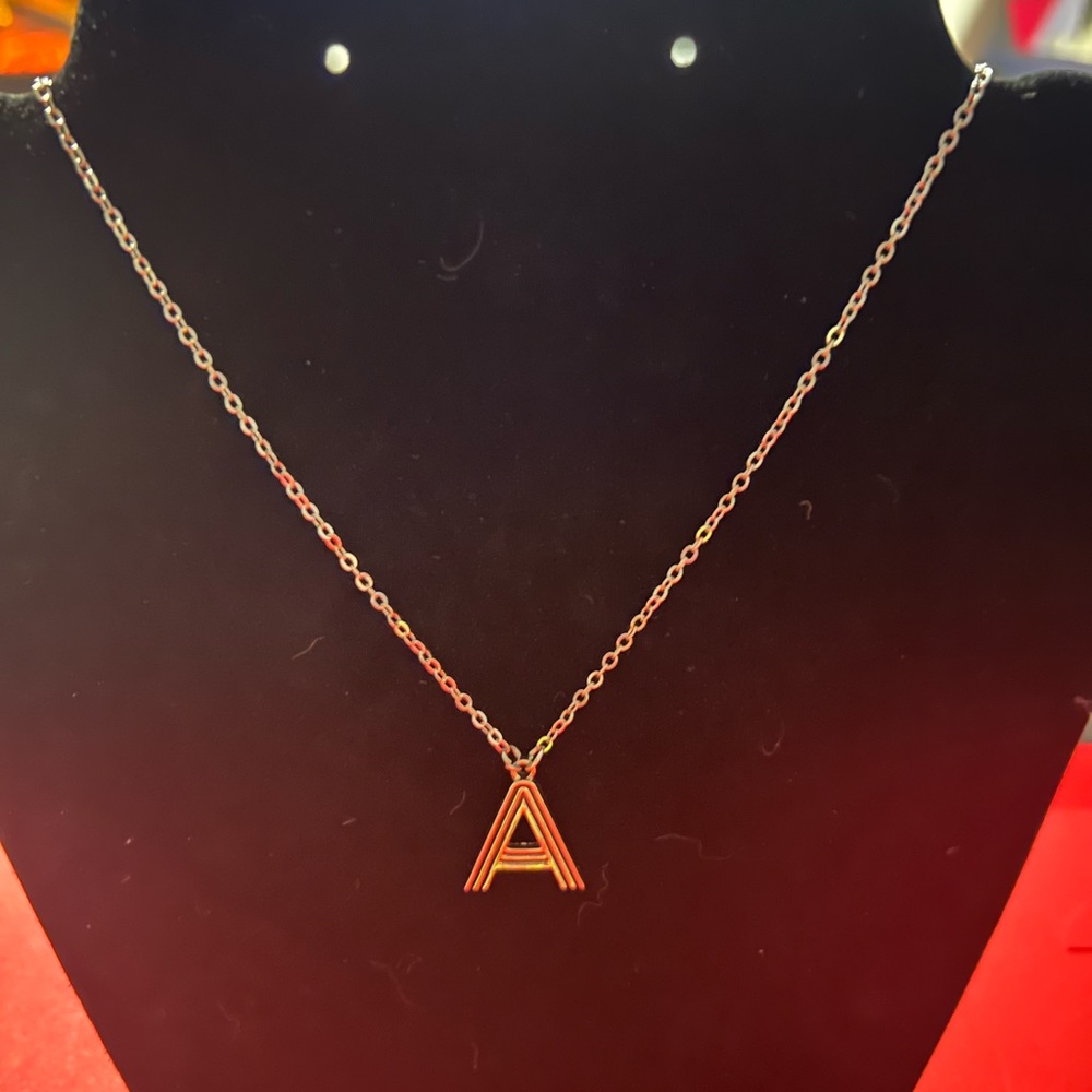 Paparazzi Silver 'A' Pendant Necklace